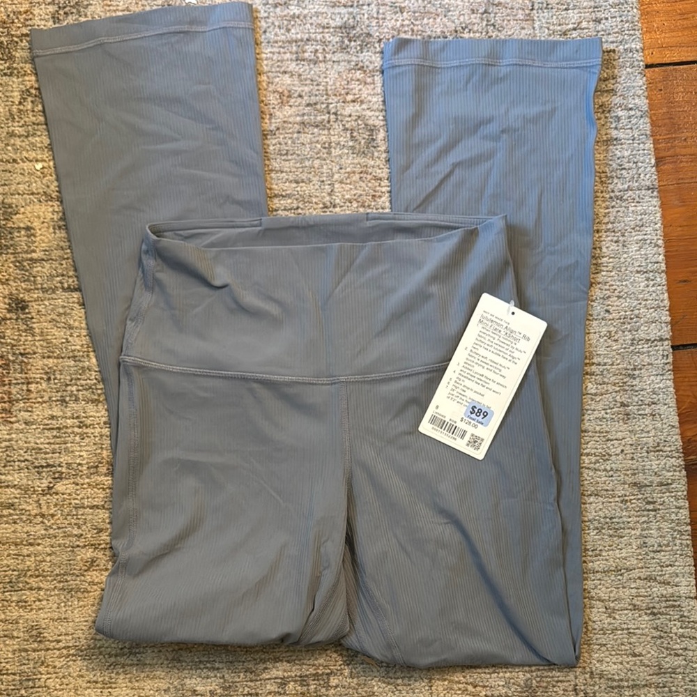 Lululemon Athletica Blue Ribbed Mini-Flare Shorts